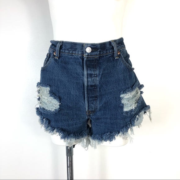 SOLD Levi’s 501 High Rise Cutoff Jean Shorts W36 - Picture 6 of 11